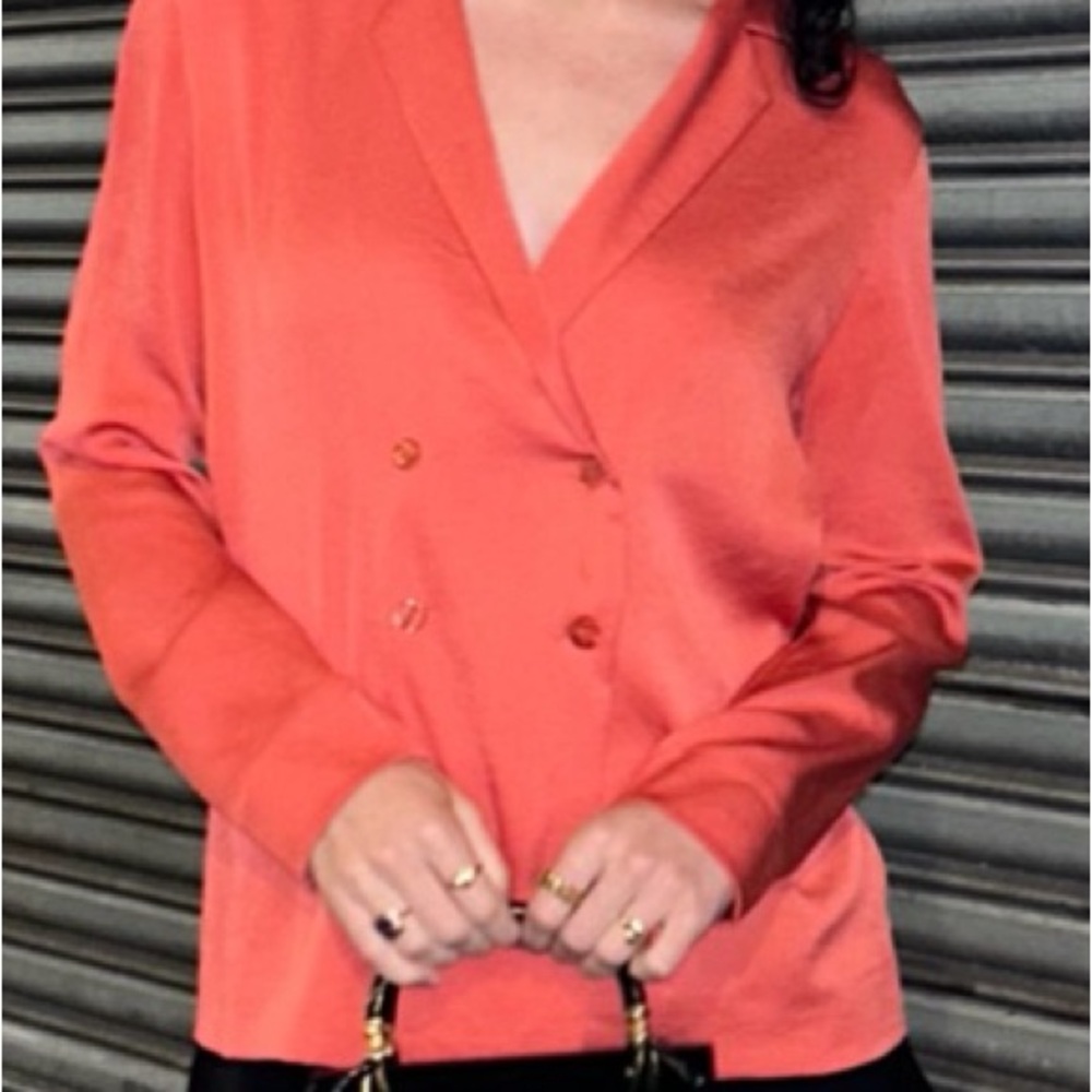 Maje silky Orange Coral Blouse size 3
